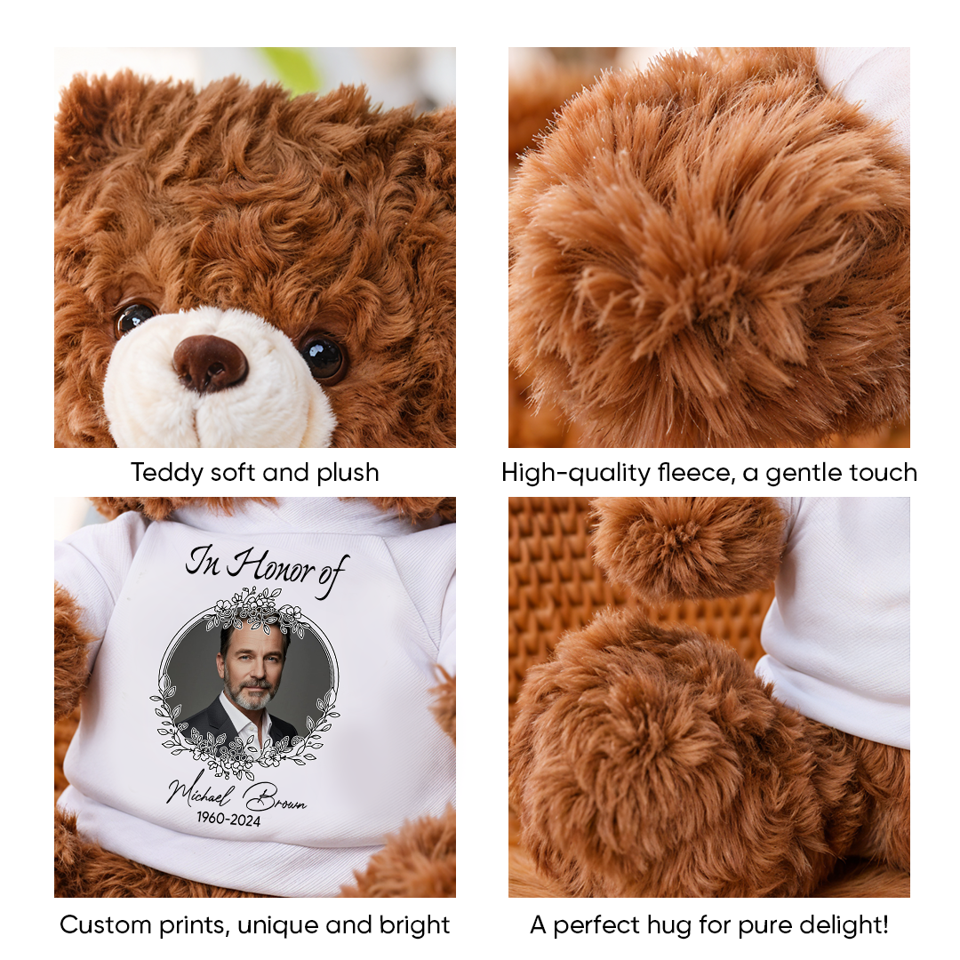 In Honor Of Memorial Forever In My Heart Teddy Bear - Memorial Gift - Personalized Plush Bear