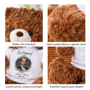 In Honor Of Memorial Forever In My Heart Teddy Bear - Memorial Gift - Personalized Plush Bear