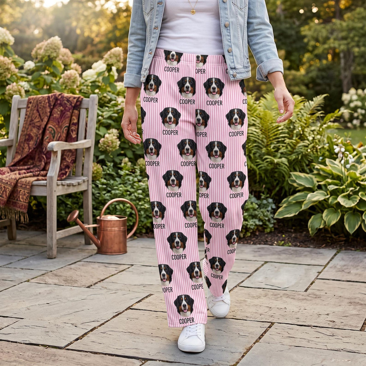 Custom Pet Face Pajama Pants with Name Personalized Cat & Dog Pyjamas