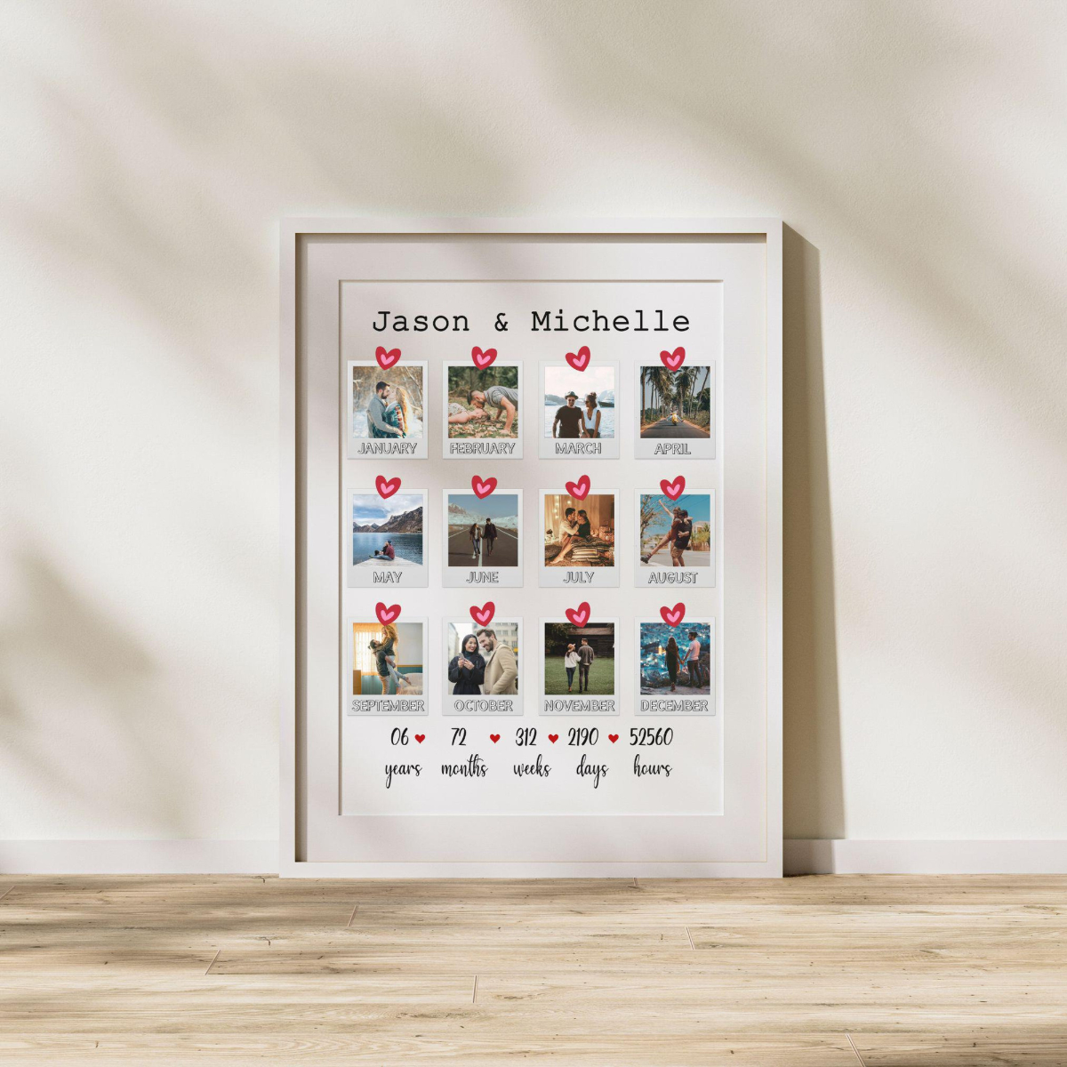 Custom Polaroid Photo, Personalized Canvas, Gift for Boyfriend Girlfriend, Anniversary Gift