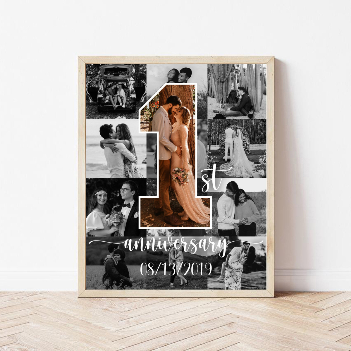 Custom Anniversary Gifts For Wife Husband, Number One Collage, One Year Anniversary Gifts