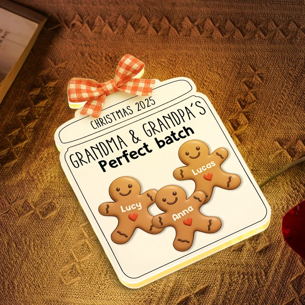 Christmas Grandma Perfect Batch Cookies - Personalized Acrylic Light Box - Christmas Gift for Mom Grandma