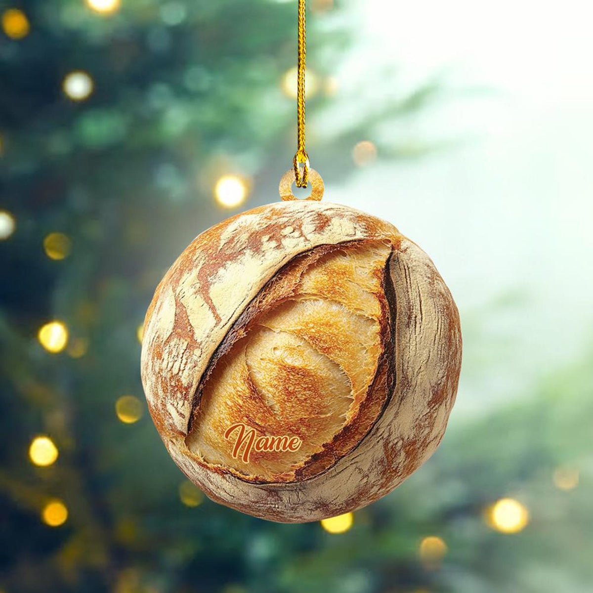Personalized Sourdough Ornament, Sourdough Bread Christmas Ornament, Bakery Ornament Decor, Baking Ornament, Baker Ornament