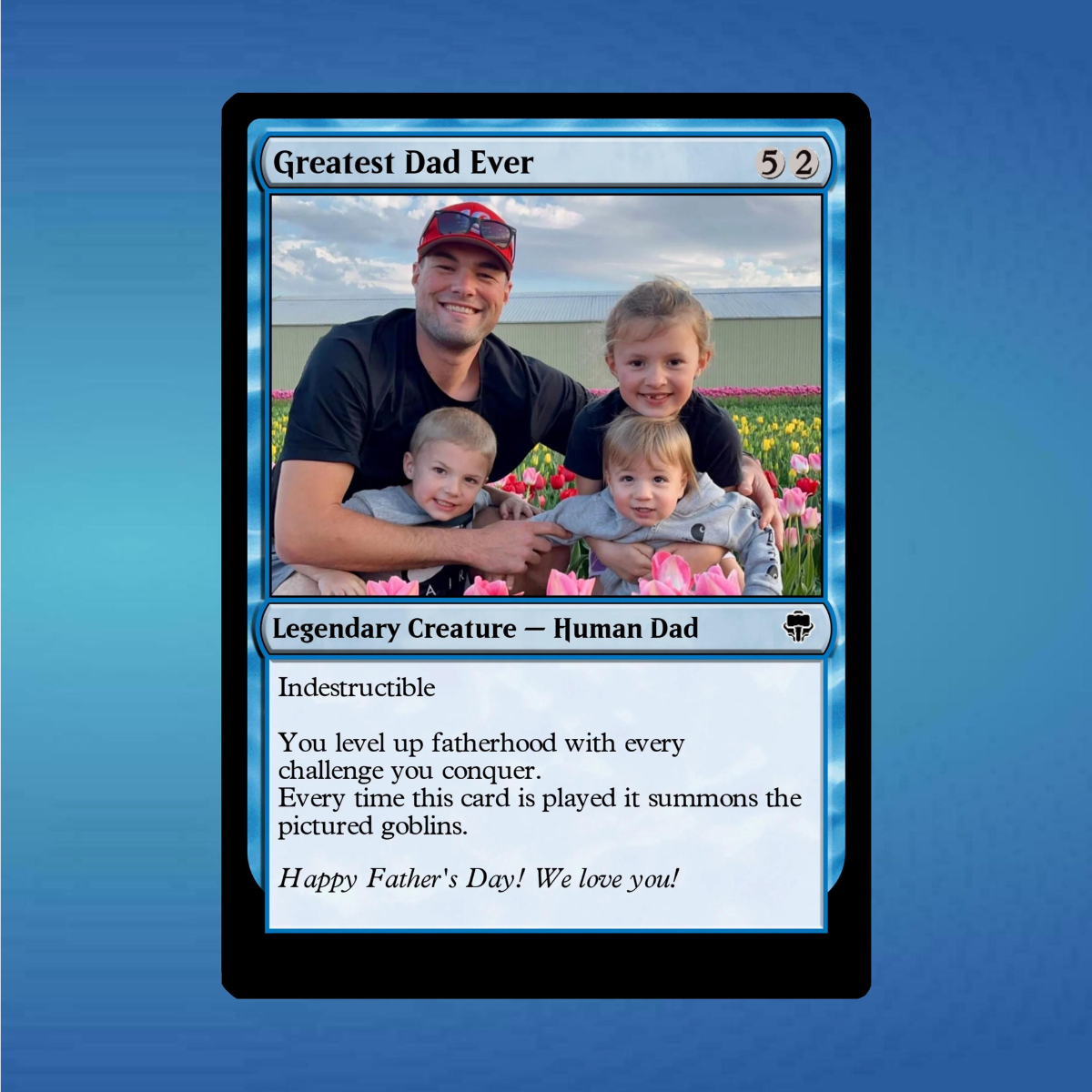 father's day mtg card Custom Fathers Day Magic Card, Custom Text, Color, Photo, Dad Birthday