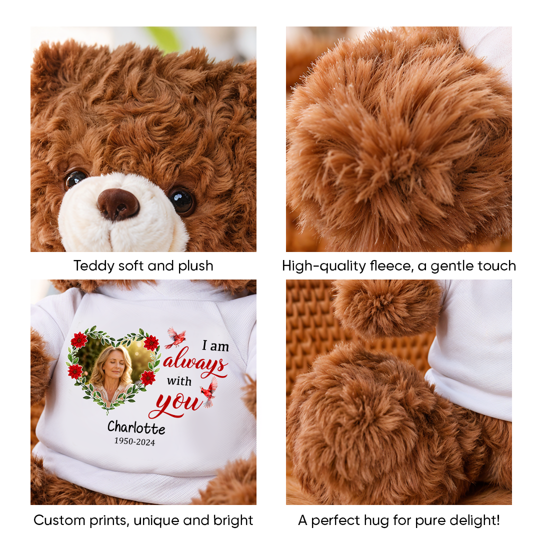 I Am Always With You Cardinal - Memorial Personalized Teddy Bear