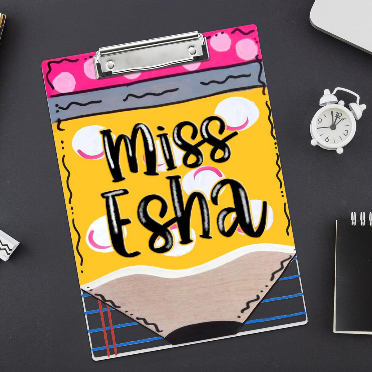 Personalized Teacher Appreciation Gift, Custom Pencil Teacher Acrylic Clipboard, Teacher Name Clipboard, End Of Year, Back to School Gift