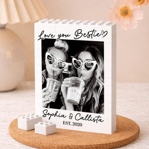 Personalized Besties Photo Building Block, Best Friends Sister Birthday Gift, Friendship Puzzle Gift for Her, Bridesmaid Proposal Keepsake