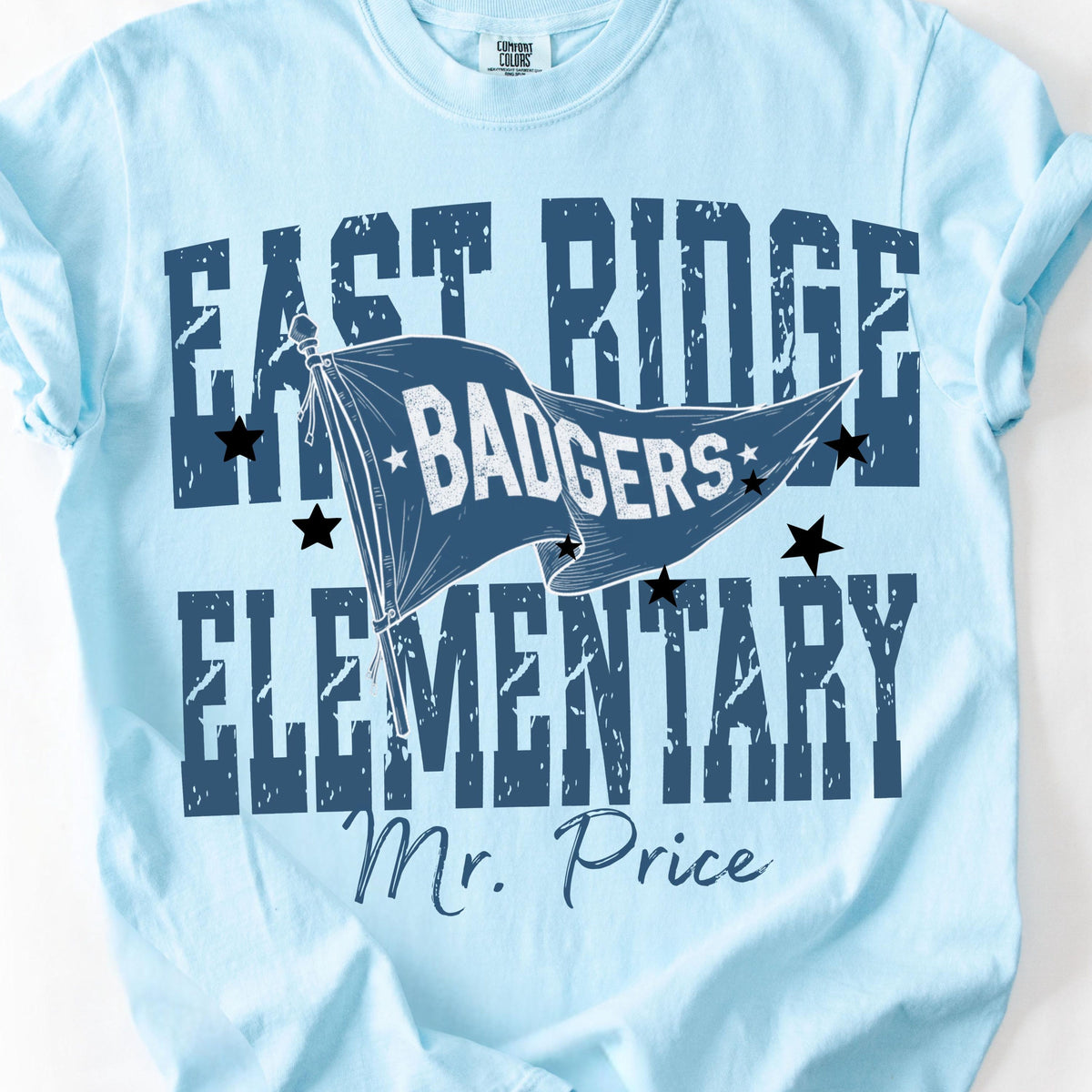 Comfort Colors Custom School Name Shirts, School Mascot Pennant Flag, Back To School Shirt
