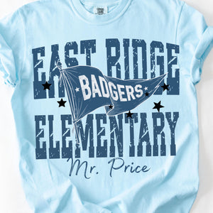 Comfort Colors Custom School Name Shirts, School Mascot Pennant Flag, Back To School Shirt