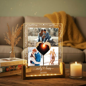 Personalized Silhouette Photo Night Light - Custom Anniversary Gift for Couple - Acrylic Photo Plaque - Unique Gift for Him or Her