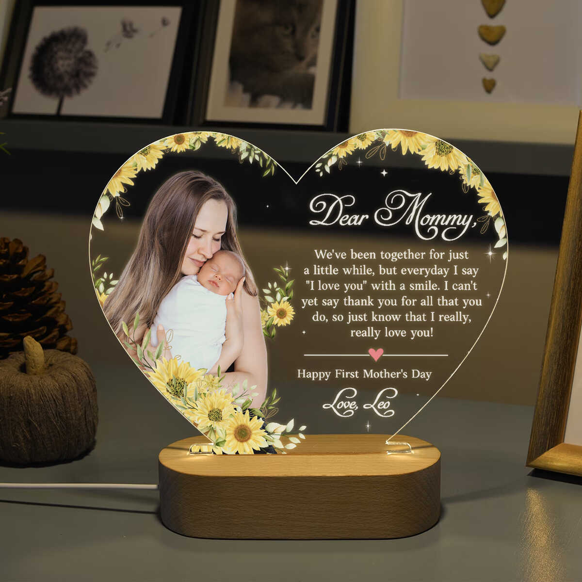 New Mom Personalized Night Light, First Mothers Day Gift For Mom, Mom Custom Night Light, New Mom Gifts