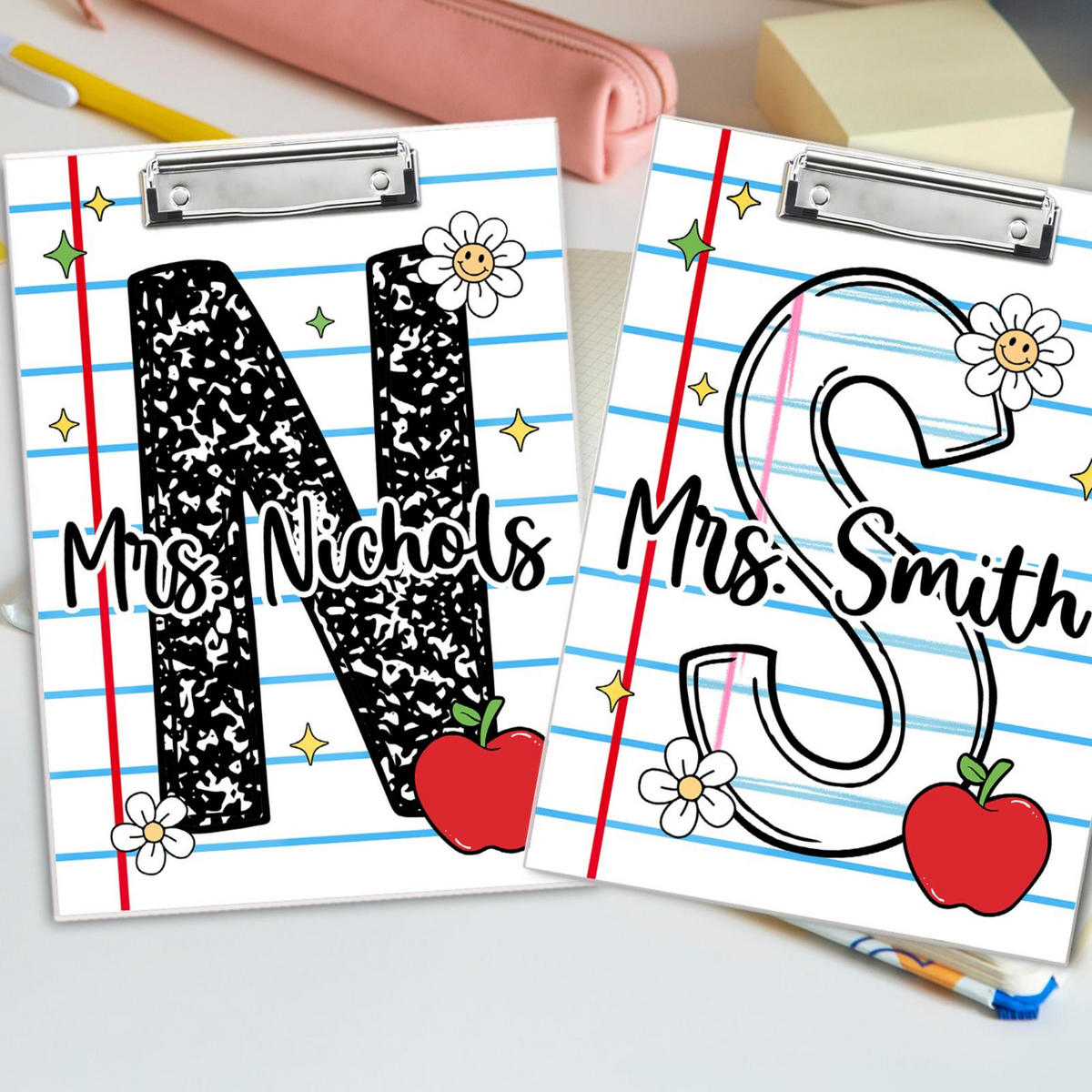 Personalized Teacher Clipboard, Custom Teacher Clipboard, Teacher Appreciation Gifts, Kindergarten Teacher Gift, Teacher Initial Name Gift