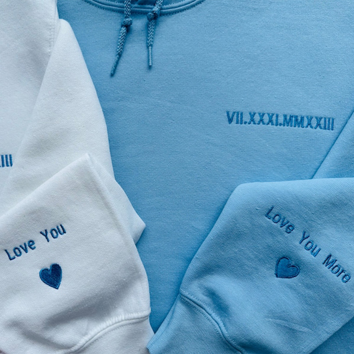 Personalized Roman Numeral Date and Initial Perfect for Couple's Anniversary Embroidered Shirt