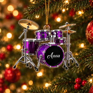 Personalized Name Drum Ornament, Xmas Gifts For Drummer