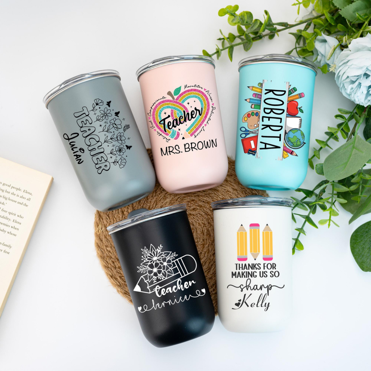 Personalized Teacher Tumbler 10oz, Thank You Teacher Gift, Teacher Appreciation Gifts, School Travel Mug Gift For Teacher, End of Year Gift