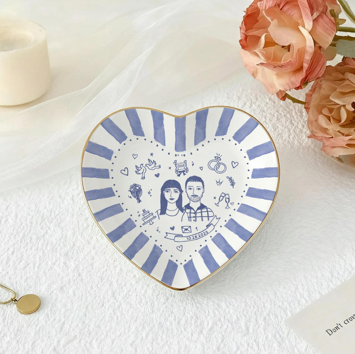 Custom Engagement Ring Dish, Personalized Engagement Gift for Bride, Engaged Jewelry Dish for Her, Custom Wedding Jewelry Tray