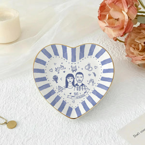 Custom Engagement Ring Dish, Personalized Engagement Gift for Bride, Engaged Jewelry Dish for Her, Custom Wedding Jewelry Tray