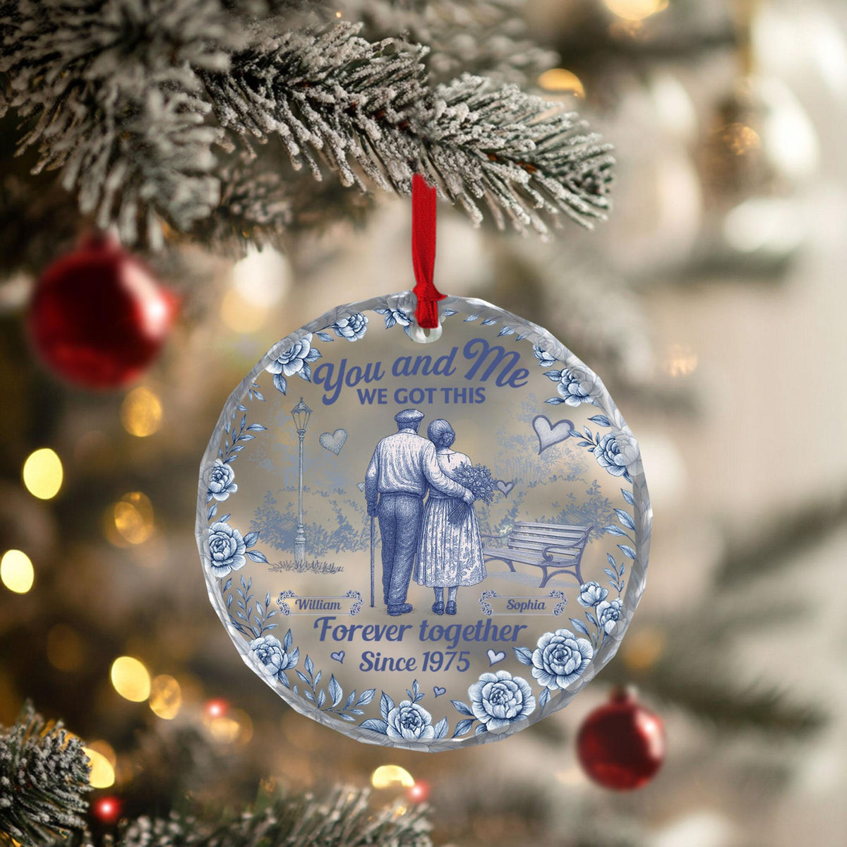 You and Me, We Got This - Personalized Crystal Ornament - Anniversary Keepsake, Christmas Gift For Couple