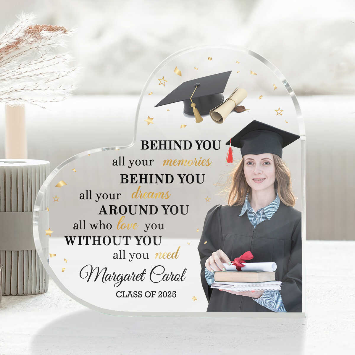 Personalized Graduation Heart Acrylic Plaque, Graduation Gift For Her, Him, College Graduation Gift, High School Graduation Gift
