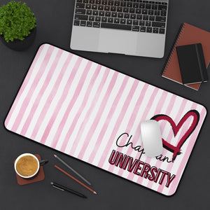 Custom College Desk Mat Heart Stripes |Personalized Name Desk Pad |Dorm Room Decor Aesthetic |Graduation Gift |Mouse Pad Preppy Coquette