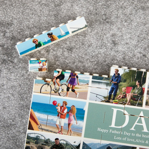 Personalized Photo Puzzle Blocks, Gift for Daddy, Custom Father's Day Gift, Adult DIY Building Set, Family Memory Wall Art
