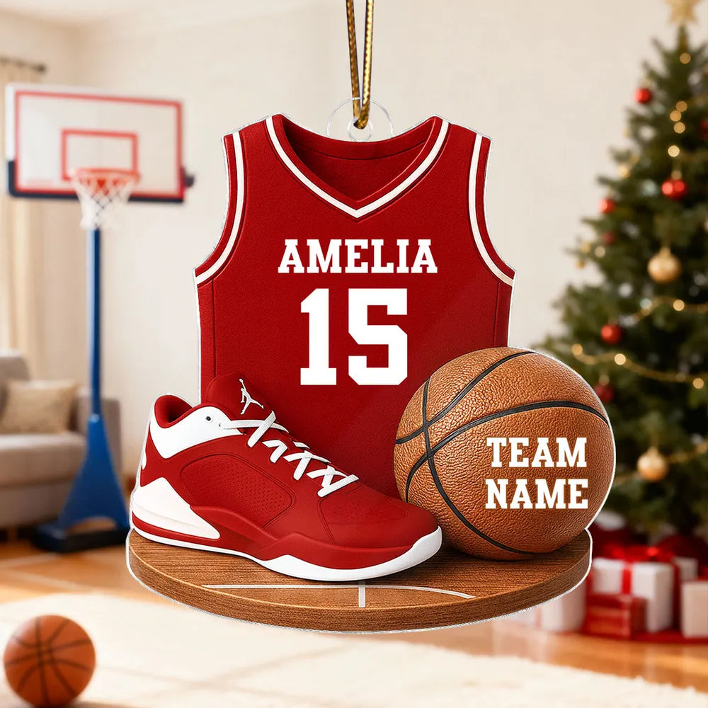 Basketball Kit 3D Effect - Personalized Acrylic Ornament - Christmas Gift For Son, Boyfriend, Gift For Him