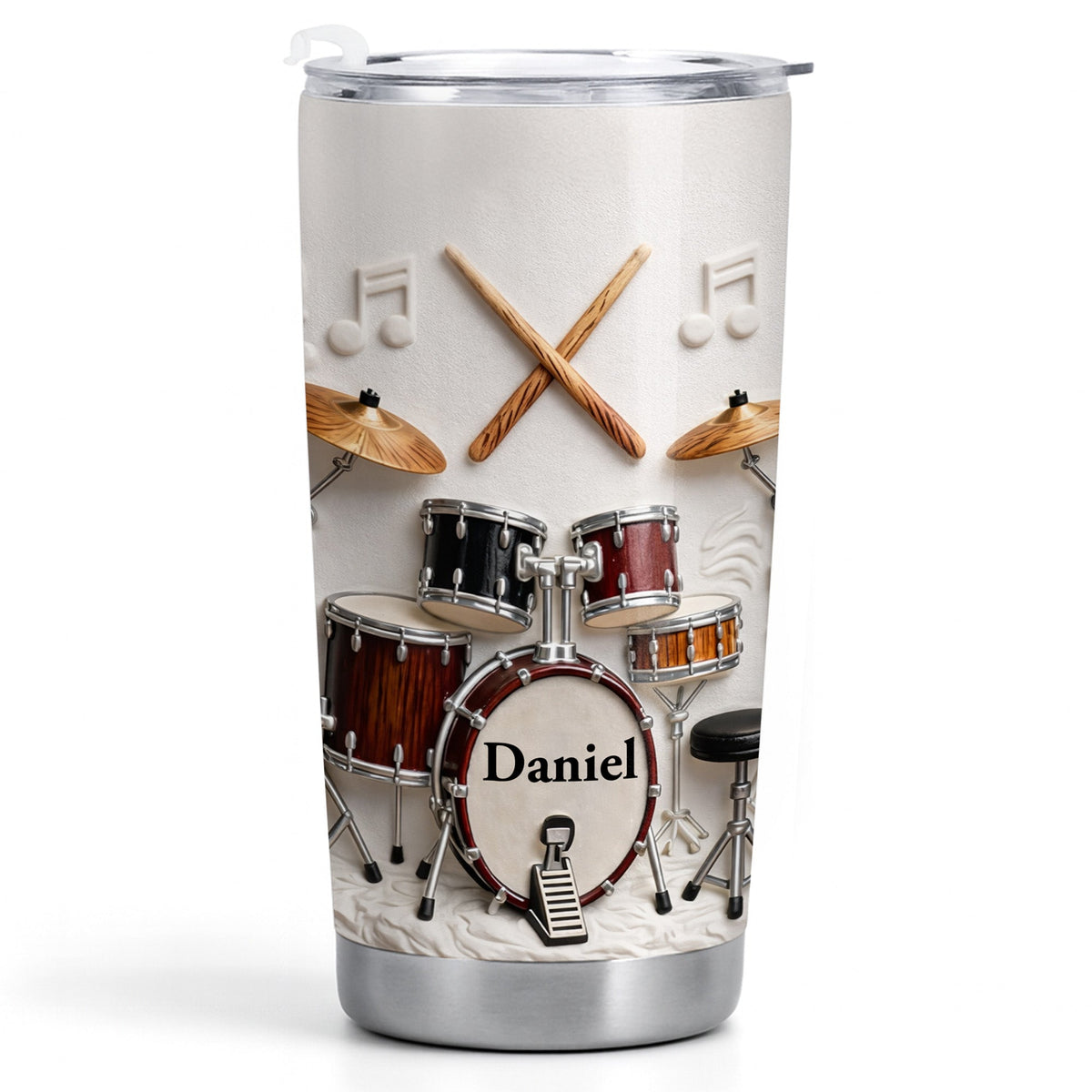 A Passion For Rhythm, Personalized Stainless Steel Tumbler, Gift For Drummers