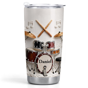 A Passion For Rhythm, Personalized Stainless Steel Tumbler, Gift For Drummers