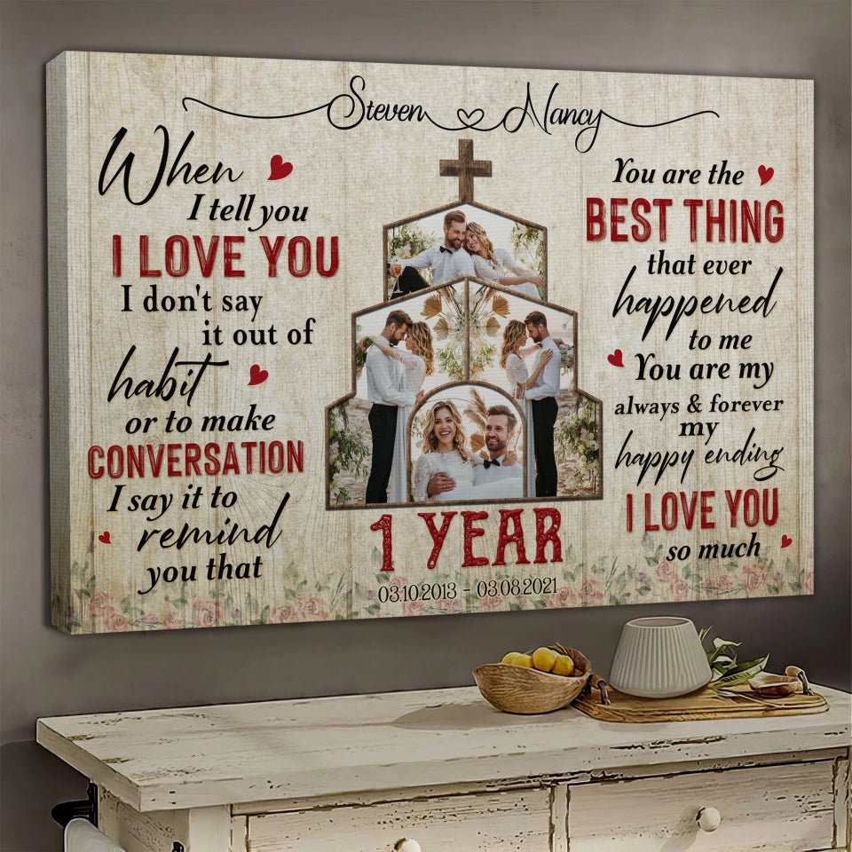 You Are The Best Thing That Ever Happened To Me, Happy Wedding Anniversary Gifts, Marriage Gifts, Personalized Canvas For Couple