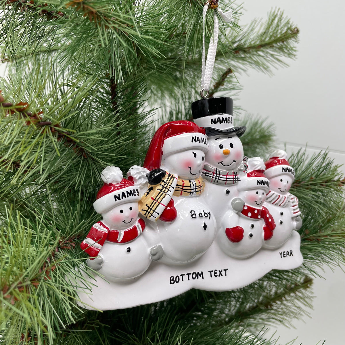 We are Expecting Family Ornament, Personalized Pregnant Snowman Family, ,Christmas Ornament, Baby Announcement Ornament