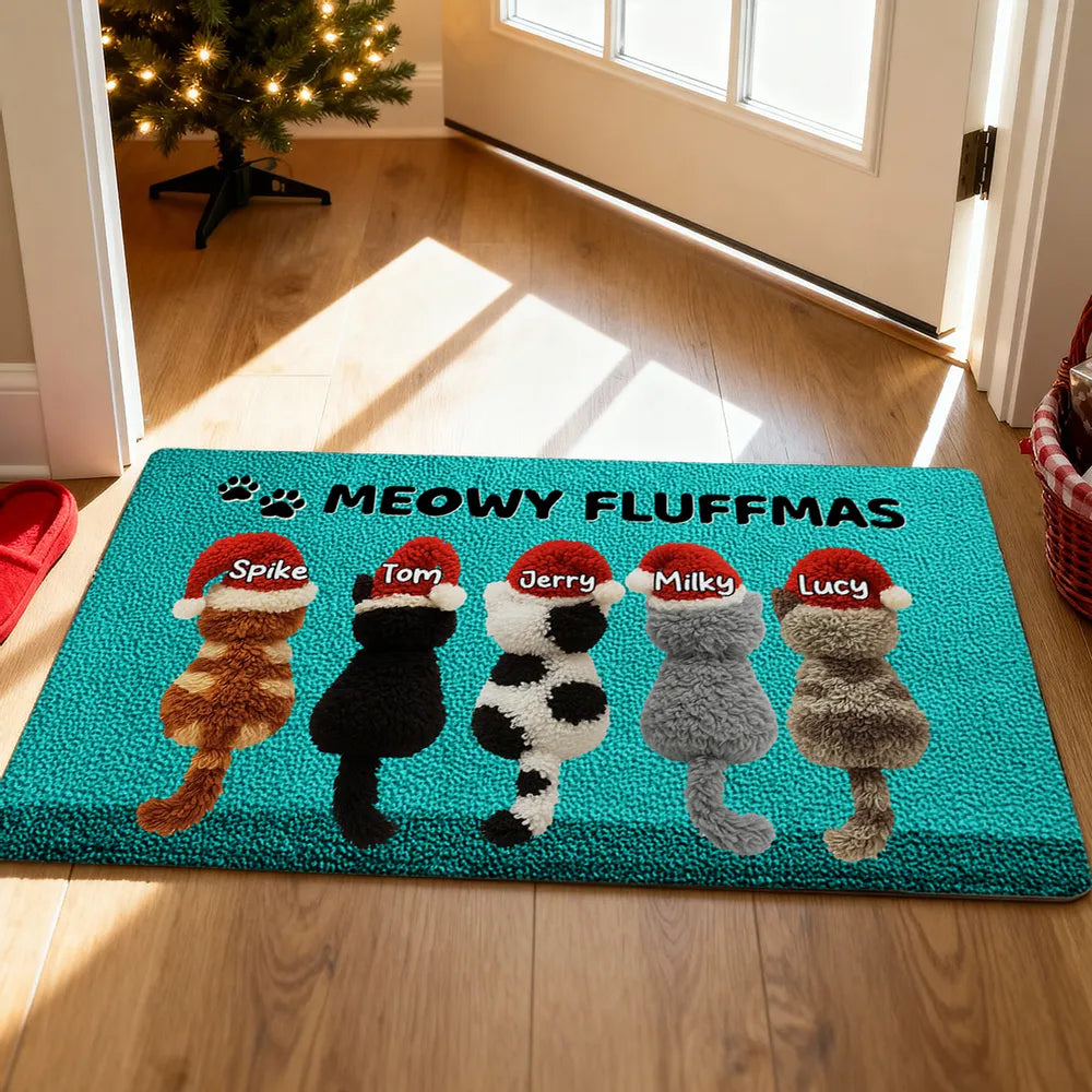 Hope You Like Cats Faux Yarn Effect - Personalized Doormat - Christmas Decor for Cat Lovers, Gift For Family
