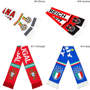 National Soccer Fan Scarf, Soccer Supporter Scarf, Perfect for Stadium Game Day, World Tournament Matches & National Team Fans