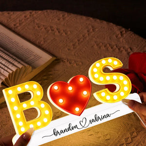 Eternal Love Couple Initials - Personalized Acrylic Light Box - Heartfelt Valentine's Day Gift, Anniversary Gift For Couple