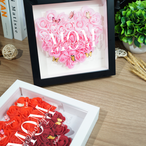 Mom We Love You Butterflies - Custom Flower Frame Box - Gift For Mom, Mother's Day