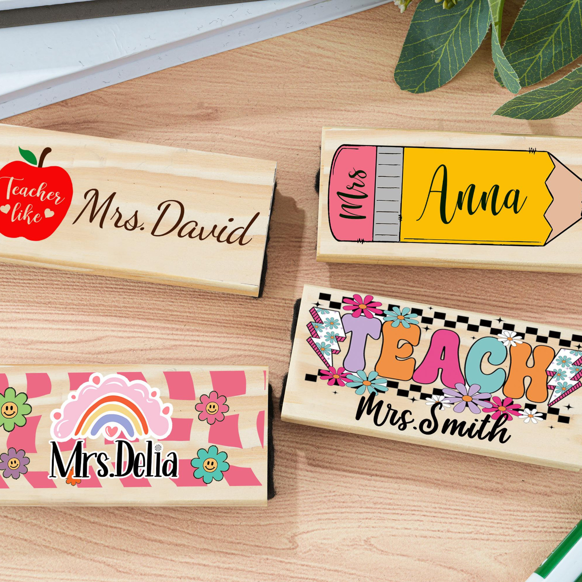 Custom Teacher Appreciation Gifts, Personalized Teacher Whiteboard Eraser, Chalkboard Eraser with Marker,Preschool Teacher Name gifts,Eraser