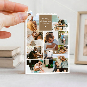 Custom Photo Collage Dad And Kids Building Blocks, Gift for Dad, Best Dad Gift, Fathers Day Picture Collage, Gift For Husband, Birthday Gift