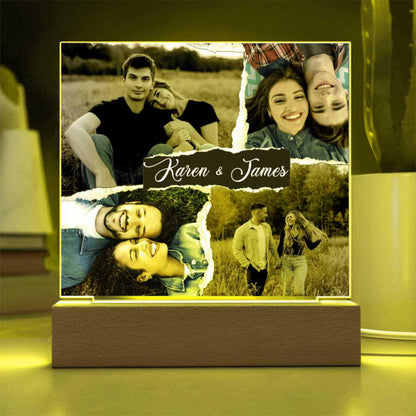 Personalize Collage LED Sign, Personalized Couples Gift, Custom Photo Collage LED Light, Valentine, Engagement, Gift for Her, Gift for Him