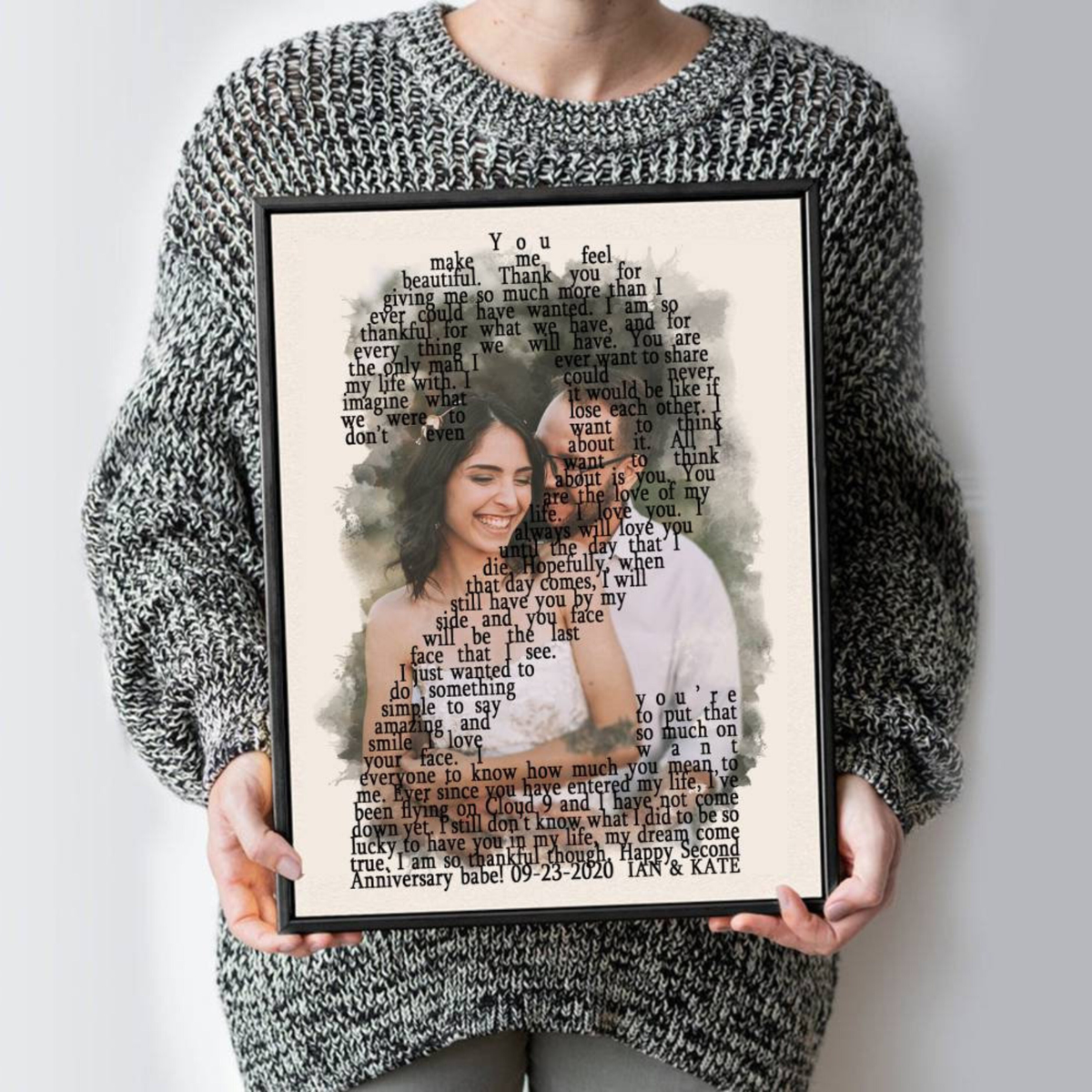 2 year anniversary gift for him, Personalize Second Anniversary Gift for Husband, 2nd Anniversary Gift for Boyfriend, Custom Photo Collage