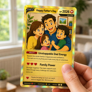 Happy Father's Day Anime Trading Card Personalized Gift for Dad, Custom Anime Fan Gift Card for Father s Day, Unique Dad Collectible Keepsake
