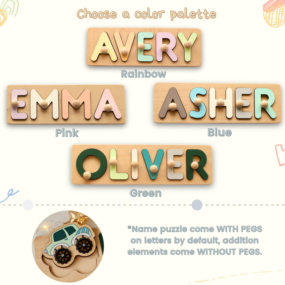 1st Birthday Gift Name Puzzle Baby 1st Easter Custom Baby Gift Personalized Puzzle for Kids First Birthday Gift Baby Boy Girl