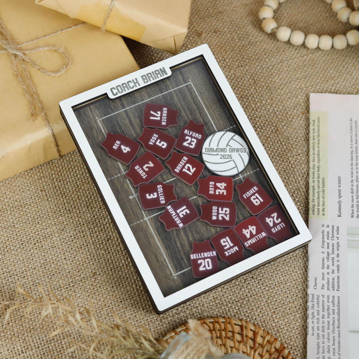 Volleyball Fridge Magnetic Photo Frame, Volleyball Shaker, Personalized Volleyball Senior Keepsake, Magnet Picture Frame for Coach Manager