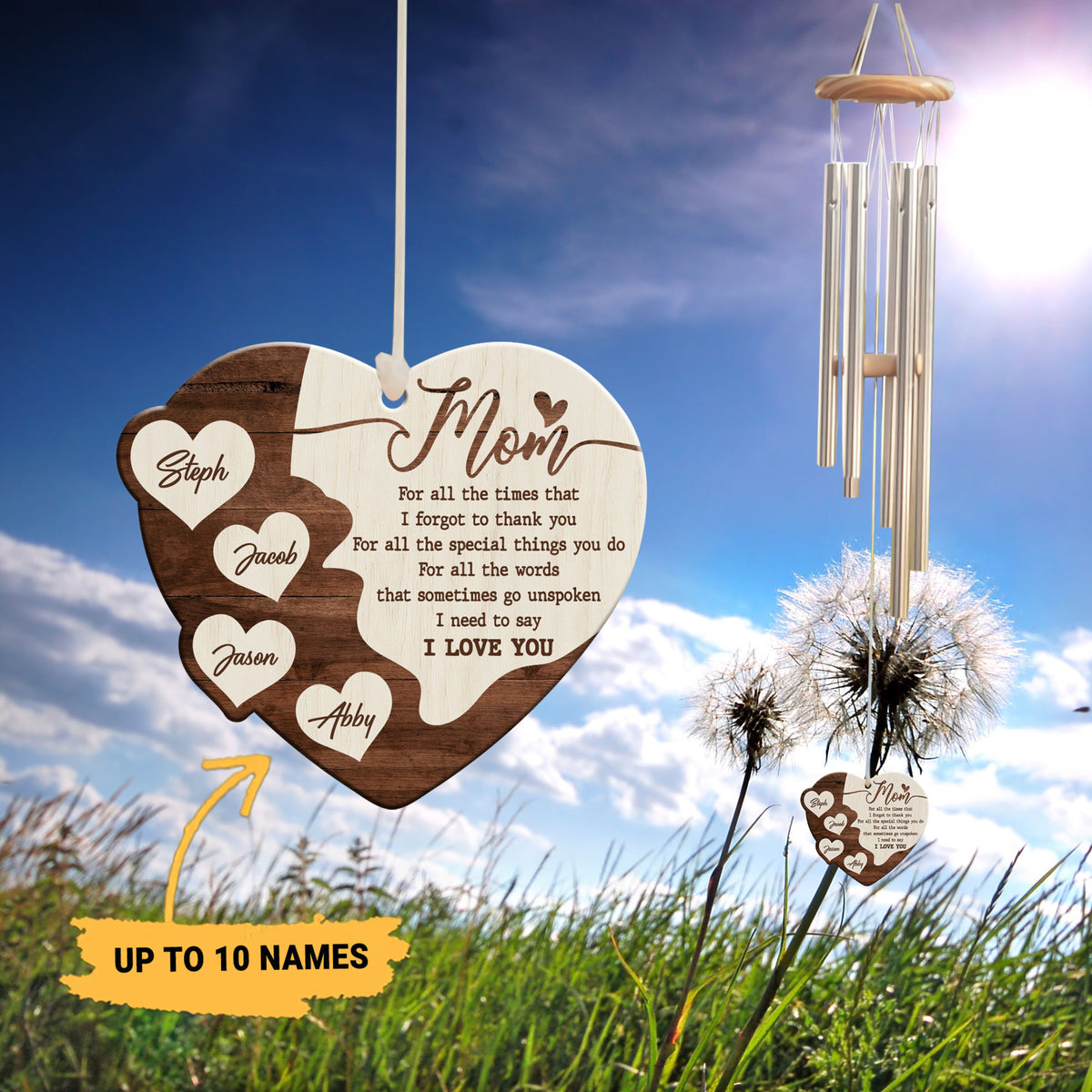 Mom I Need To Say I Love You - Personalized Windchime - Gift For Mom, Mother's Day, Birthday Gift