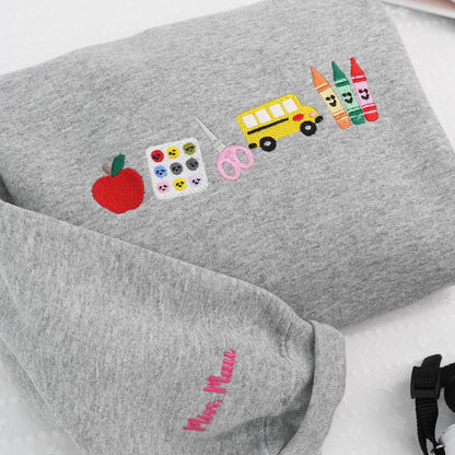 Apple Teacher Apparel, Back To School Teacher Apparel, Embroidered Classroom Shirt, Gift for Teacher