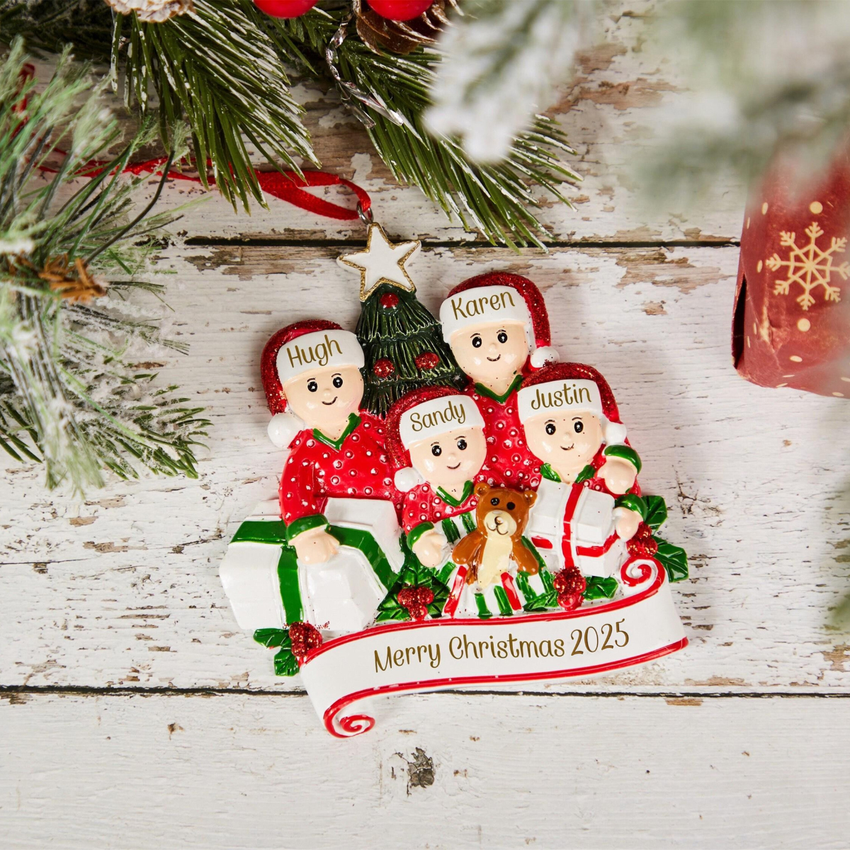 2025 Christmas Ornament With Family Member Name, Personalized Family Ornament, Family Keepsake, Xmas Tree Decor