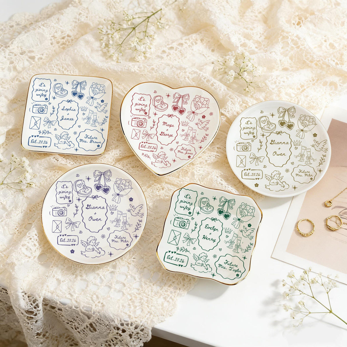 Personalized Wedding Ring Dish, Future Bride Jewelry Dish, Bride To Be Gift, Future Mrs Gift, Married Keepsake for Newlyweds, Anniversary