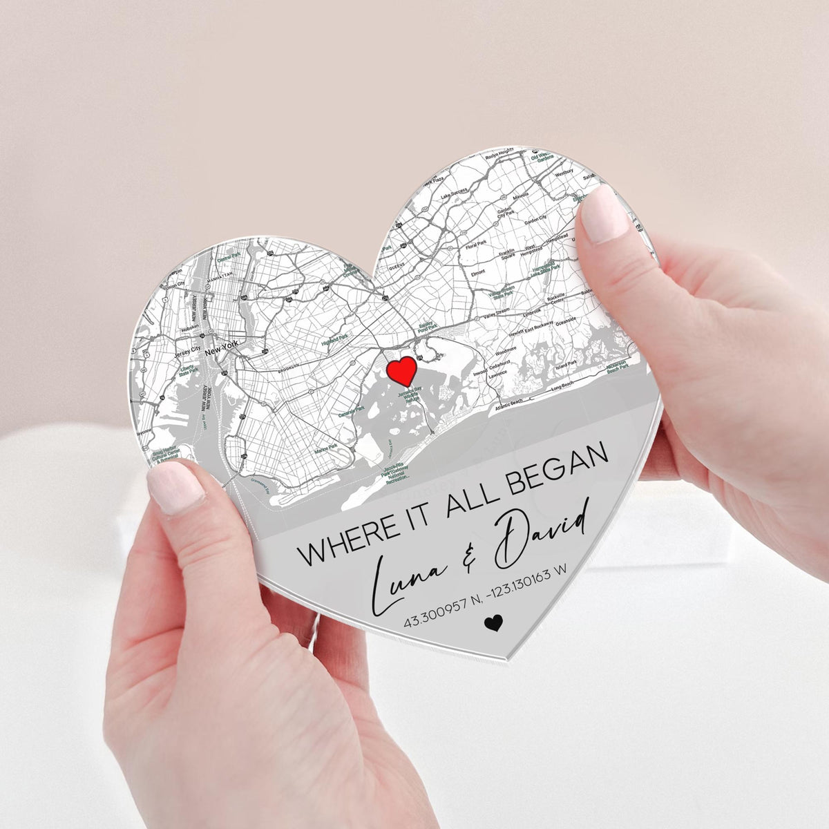 Personalized Anniversary Gift, Custom Location Map Fridge Magnet, Where We Met Map Magnet, Gift For Him, Newly Engaged Gift, Couples Gift