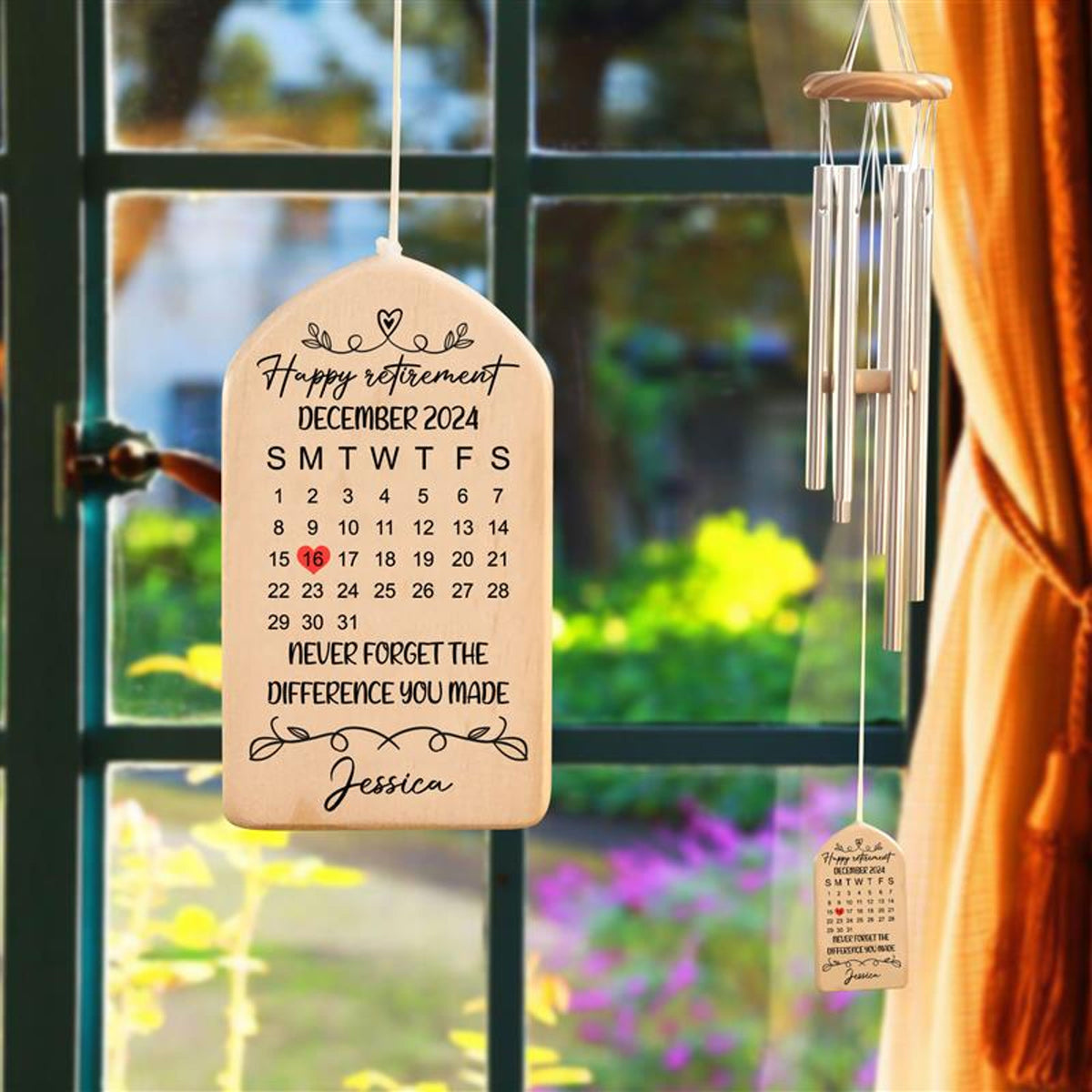Custom Retirement Gifts for Men and Women Wind Chime, Never Forget the Difference You Made Appreciation, Gift for Coworker Keepsake
