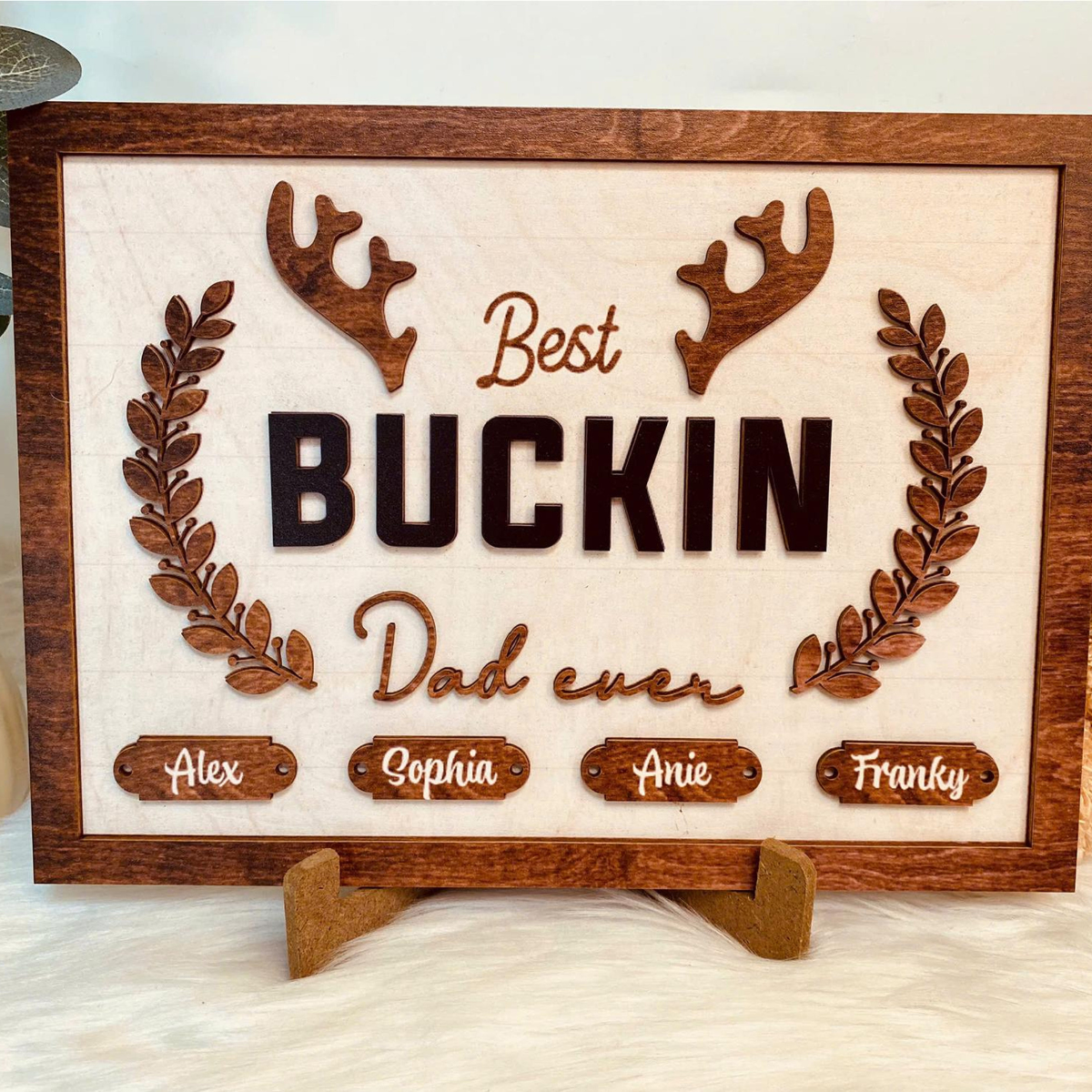 Best Buckin' Dad Ever Personalized Wooden Plaque, Dad Gift, Grandpa Gift, Father's Day Gift, Best Buckin' Grandpa Sign
