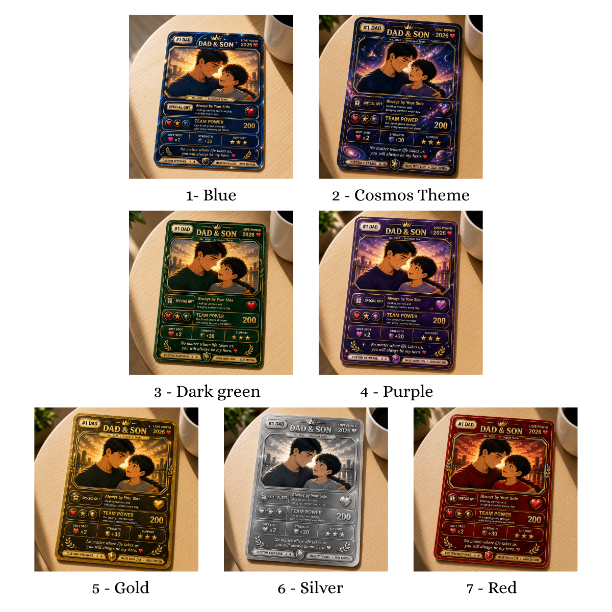 Personalized Dad & Son Card Custom Father s Day Gift for Dad, Anime Trading Card Keepsake, Unique Father Son Collectible 2026