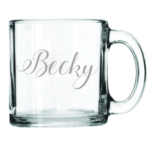 Clear Coffee Mug Monogram, Glass Coffee Mug Custom, Personalized Glass Mug, Tea Cup Glass, Custom Engraved Glass Mug, Coffee Mug Customized